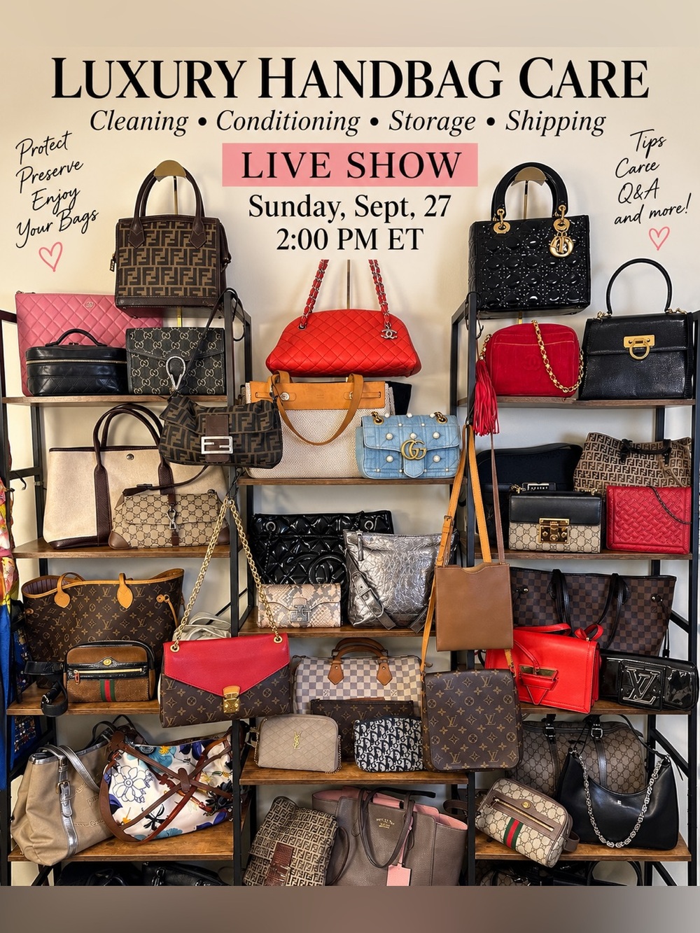 Luxury handbag care: cleaning, conditioning, storage & shipping tips